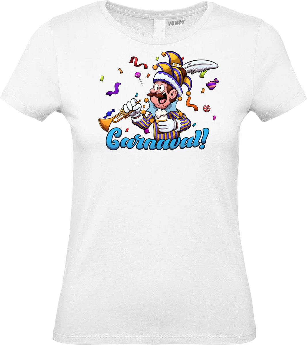 Dames T-shirt Carnavalluh | Carnaval | Carnavalskleding Dames Heren | Wit | maat XS